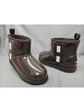 UGG Australia Girls Kids Classic Clear Mini II Boots Black Size 6 NEW IN BOX!
